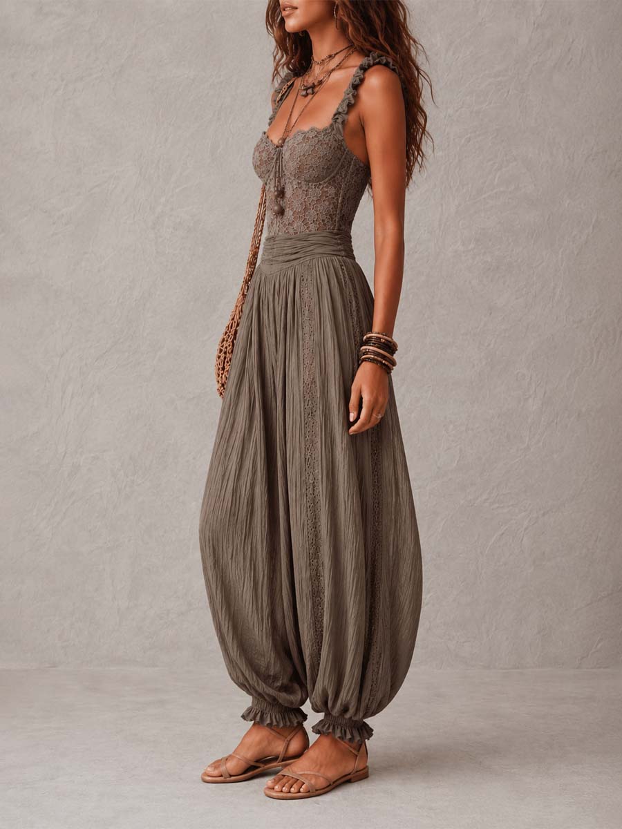 Wanda Mono Bohemio con Encaje y Pantalón Fluido