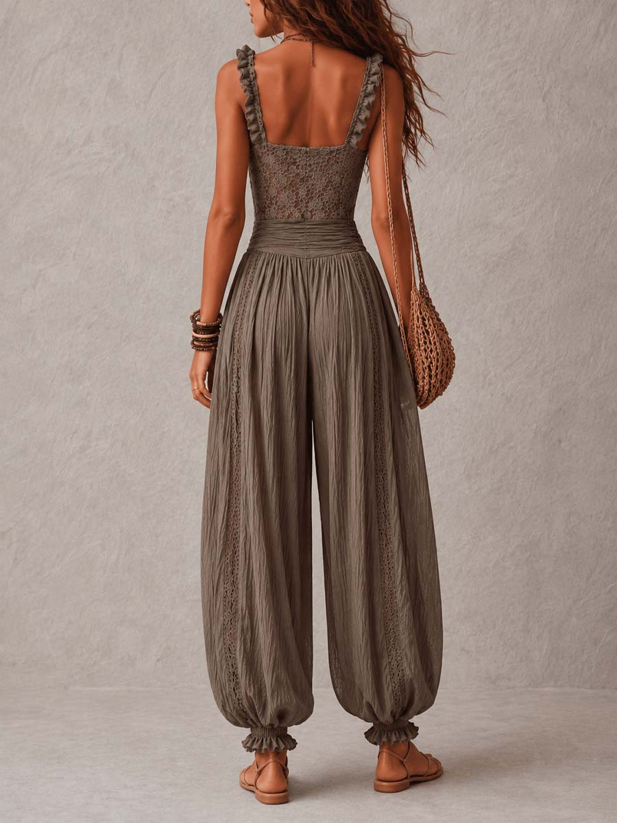 Wanda Mono Bohemio con Encaje y Pantalón Fluido