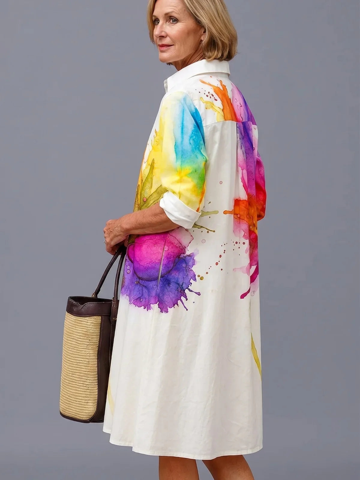 Vestido Midi Camisero Pintoresco