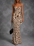 Leandra Vestido Maxi Animal Print con Fruncido Ajustable
