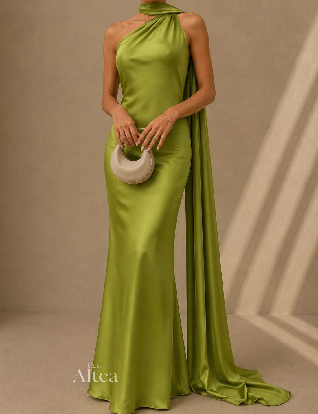 Vittoria Vestido Maxi Satinado Asimétrico
