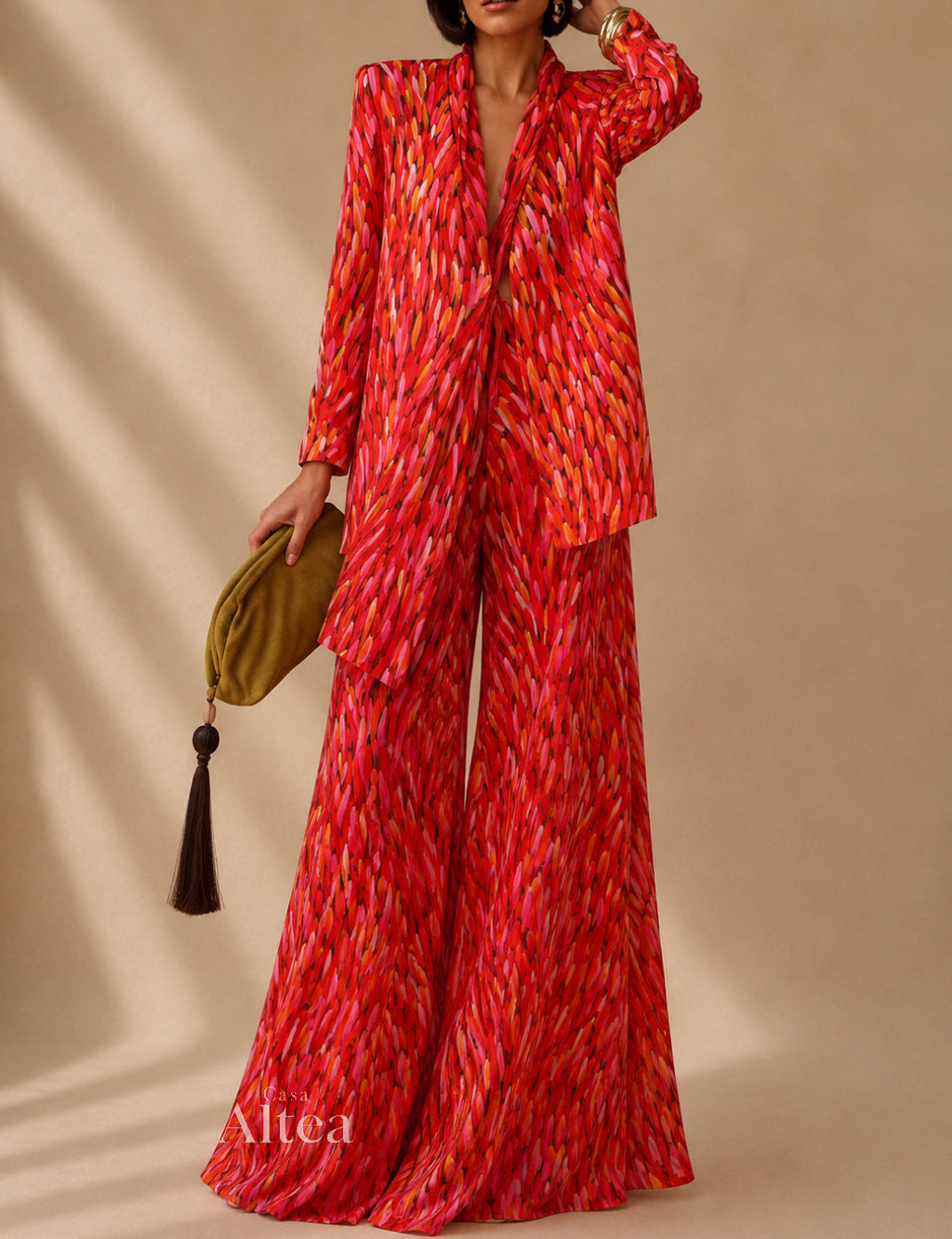 Elondra Conjunto de Pantalón Floral y Blazer