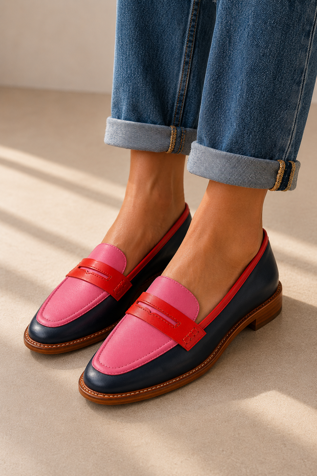 Alice™ | Mocasines Casual de Contraste