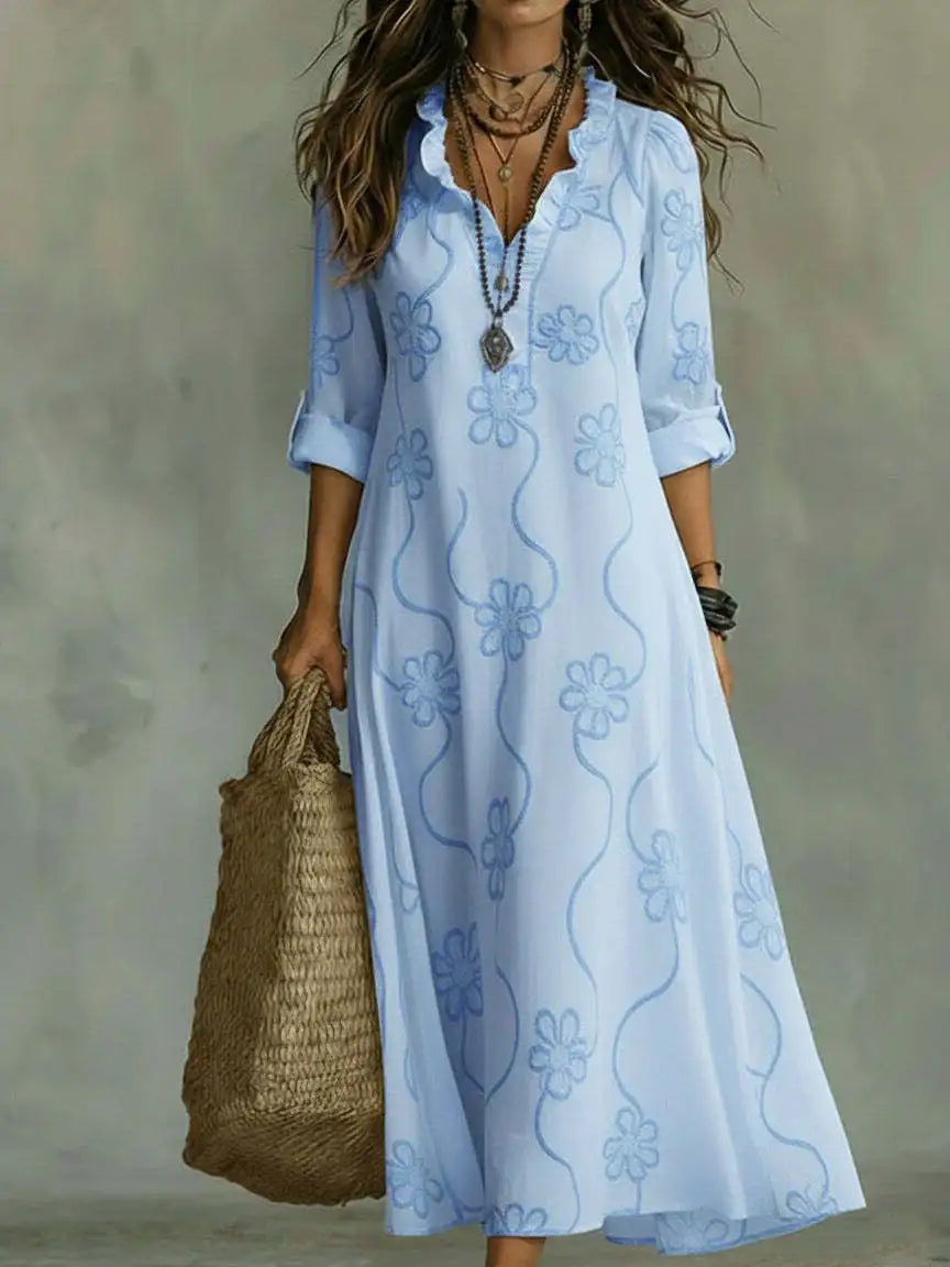 Vestido Largo de Verano con Estampado Floral