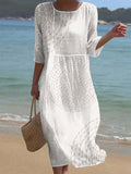 Vestido Casual Bordado Blanco