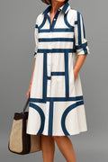 Vestido Midi Camisero Geométrico