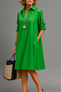 Vestido Midi Camisero Verde