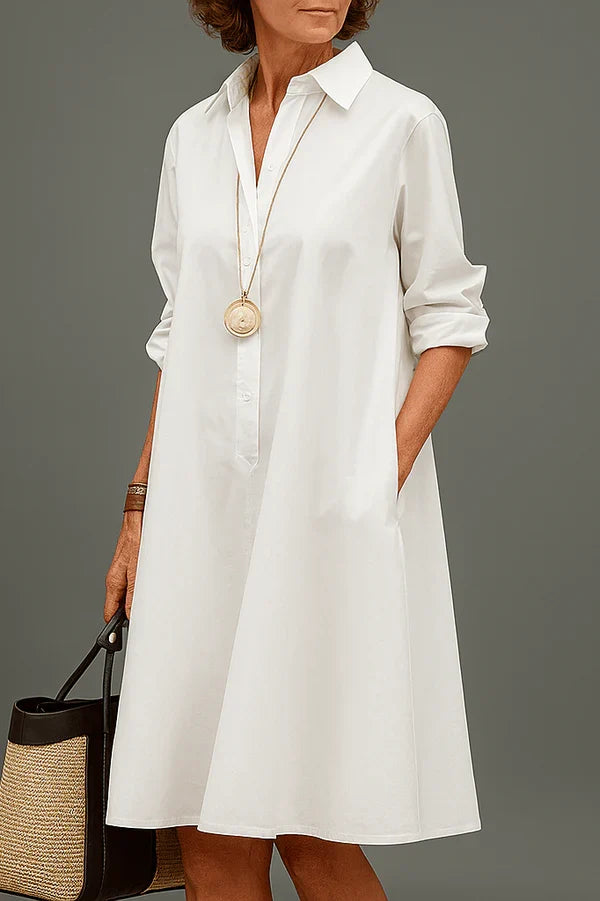 Vestido Midi Camisero Blanco