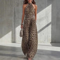 Adriana Mono Halter con Estampado Leopardo y Pantalón Ancho