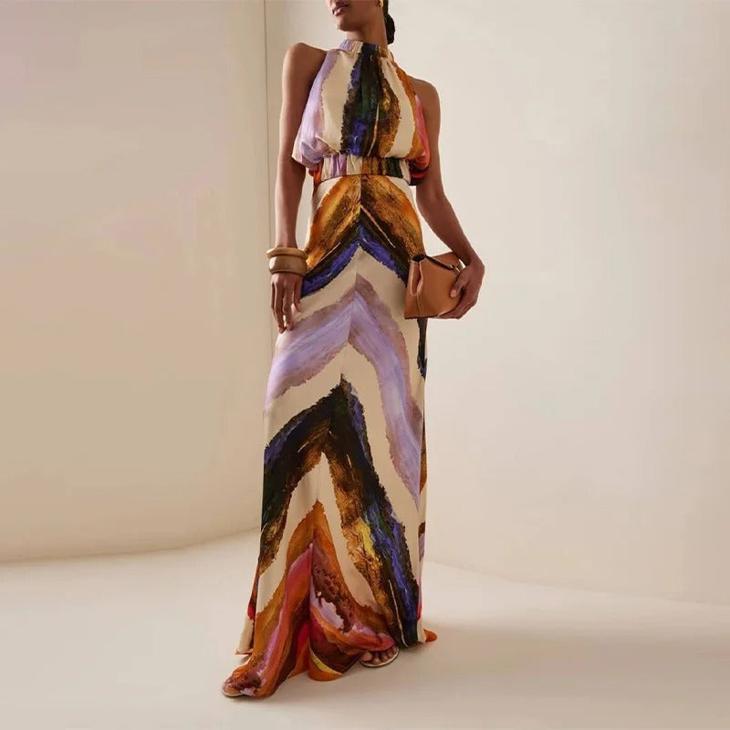 Élodie Conjunto de Dos Piezas Halter con Estampado Artístico