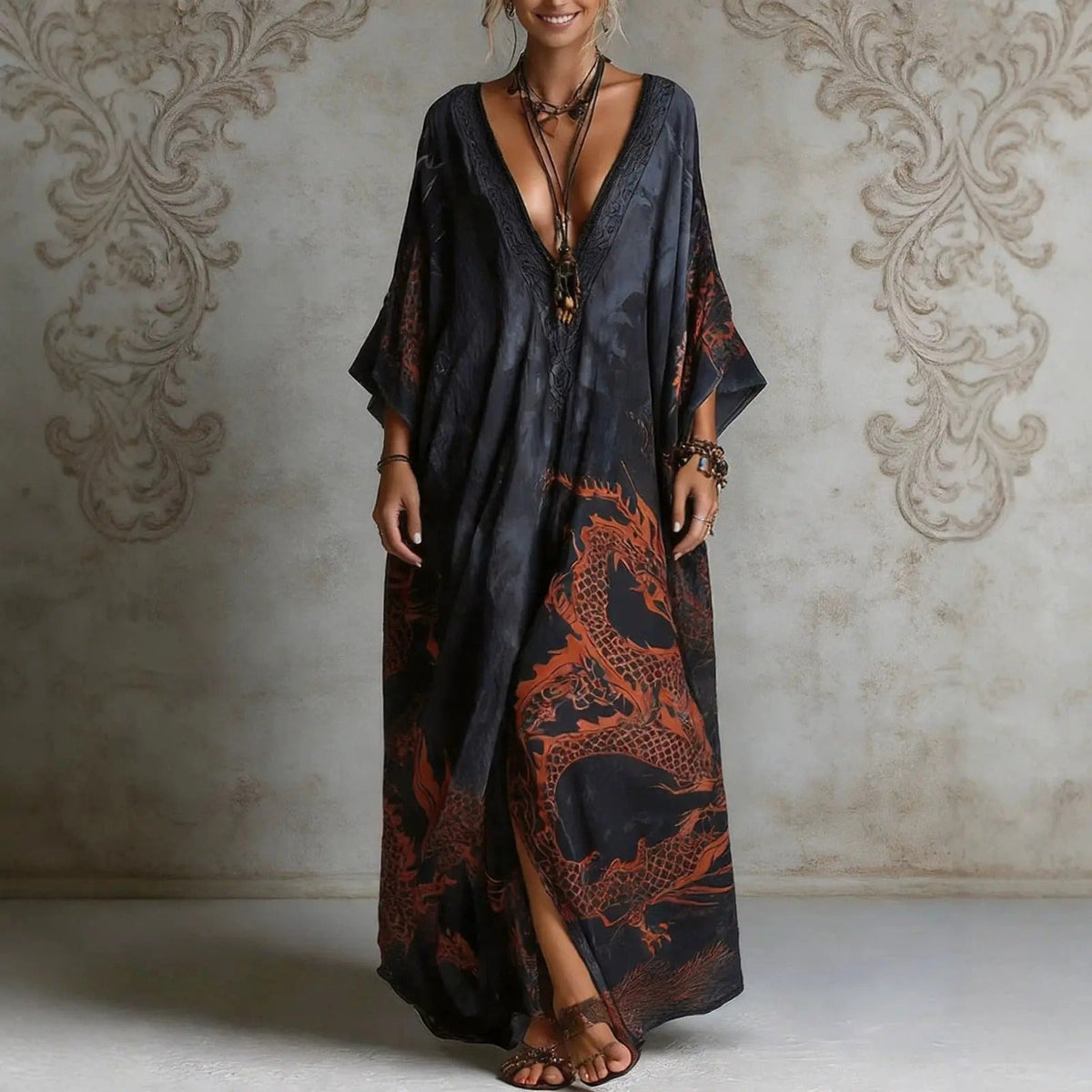 Nera Vestido Maxi Bohemio Vintage