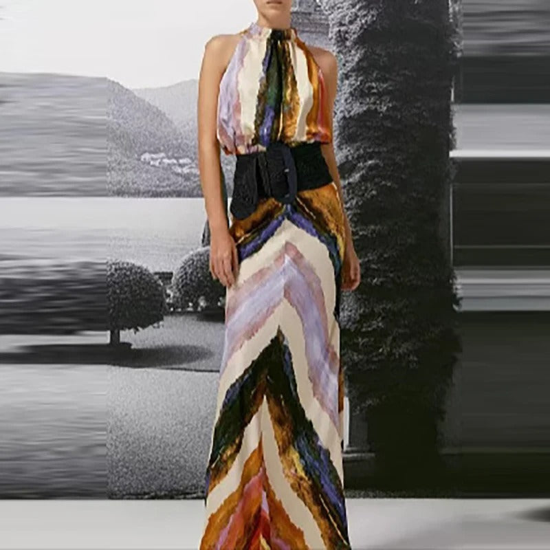 Élodie Conjunto de Dos Piezas Halter con Estampado Artístico